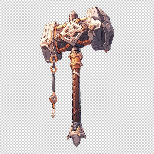 PSD antiga guerra 2d: hammer weapon game asset design de animação