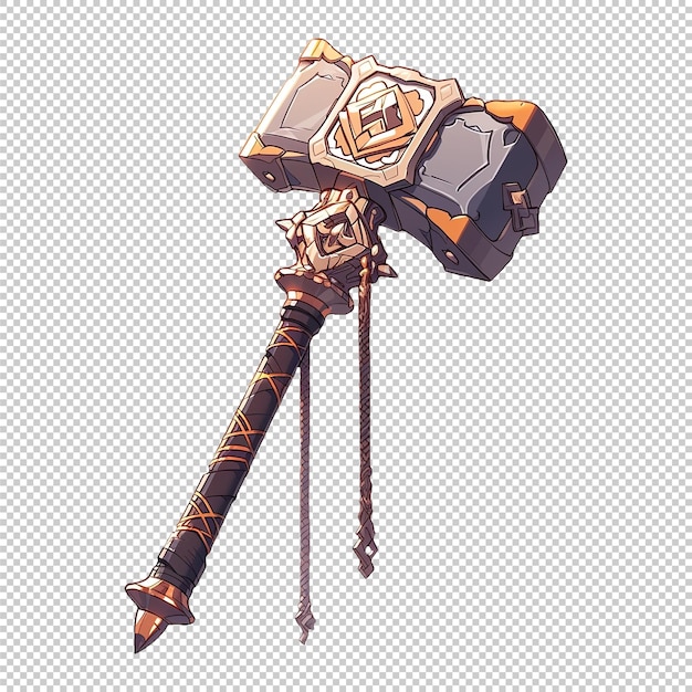 PSD antiga guerra 2d: hammer weapon game asset design de animação