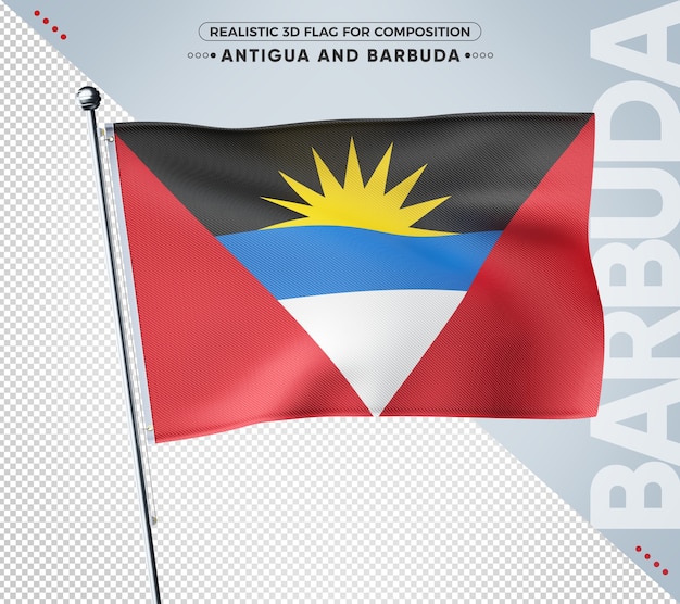 Antigua y barbuda bandera con textura 3d para composición