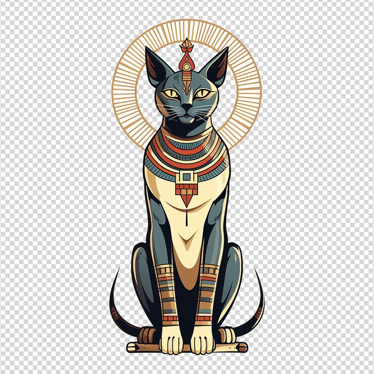 PSD la antigua diosa egipcia bastet aislada en un fondo transparente png