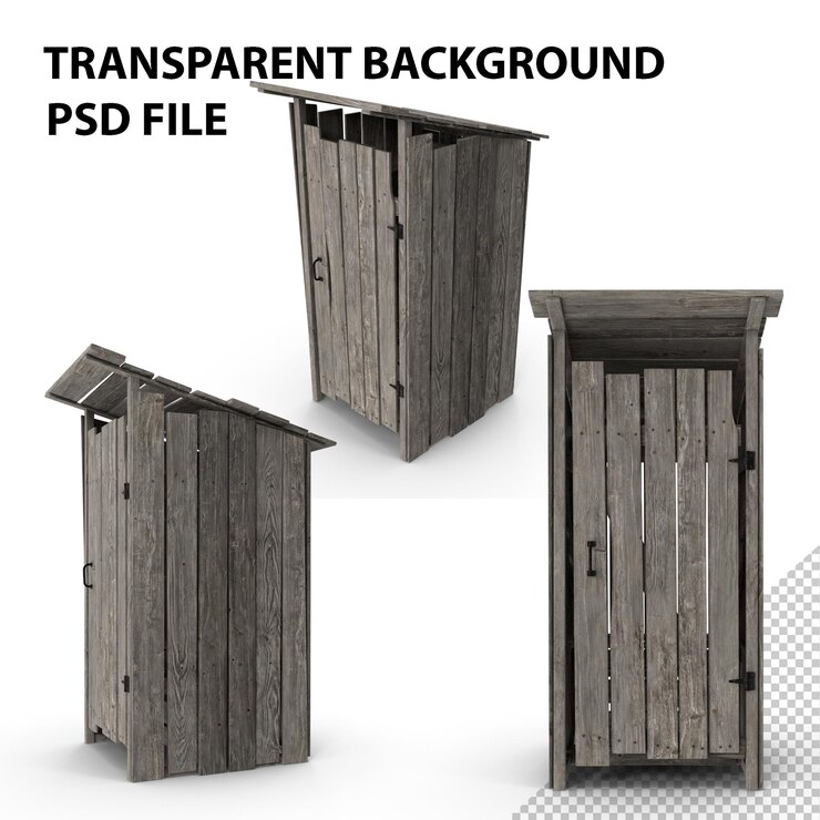 PSD antigua letrina de madera png