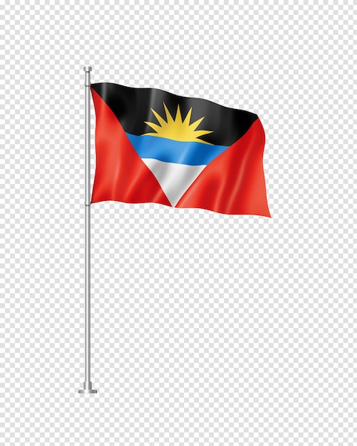 PSD antigua und barbuda-flagge isoliert auf weiß