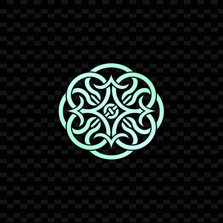 PSD antiguo logotipo del clan celta con nudos y espirales para la decoración diseños vectoriales tribales creativos