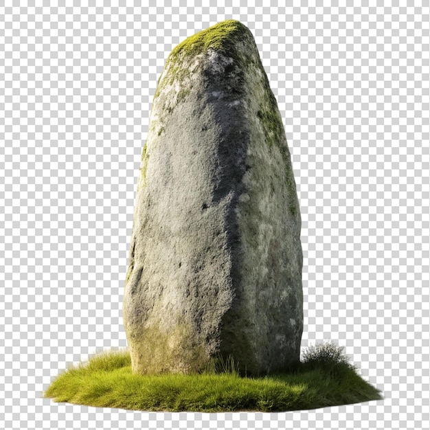 El antiguo menhir europeo aislado sobre un fondo transparente