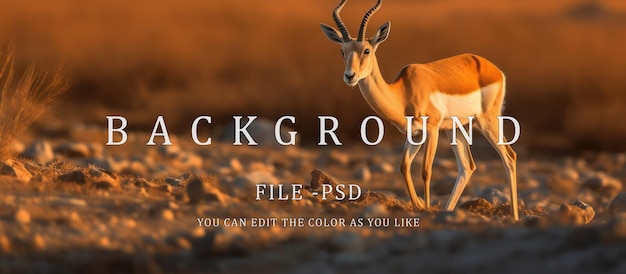 PSD antilope springbok dans les endroits arides