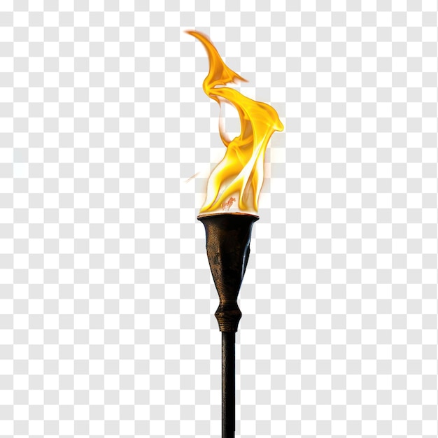 Antorcha en llamas sobre un fondo transparente