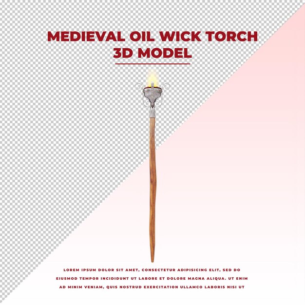 Antorcha de mecha de aceite medieval