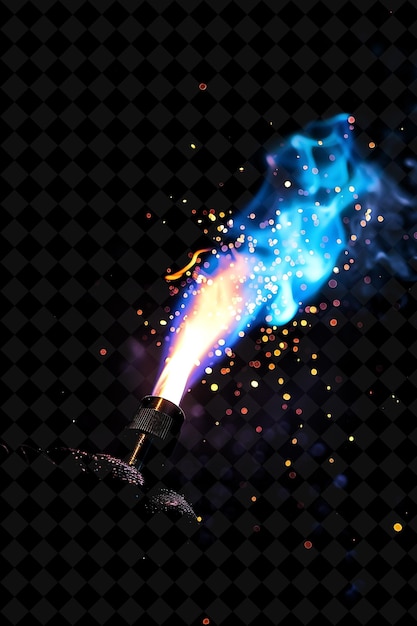 PSD antorcha de soldadura png con llamas blancas y azules brillantes fuego providi efecto de textura de neón colección y2k