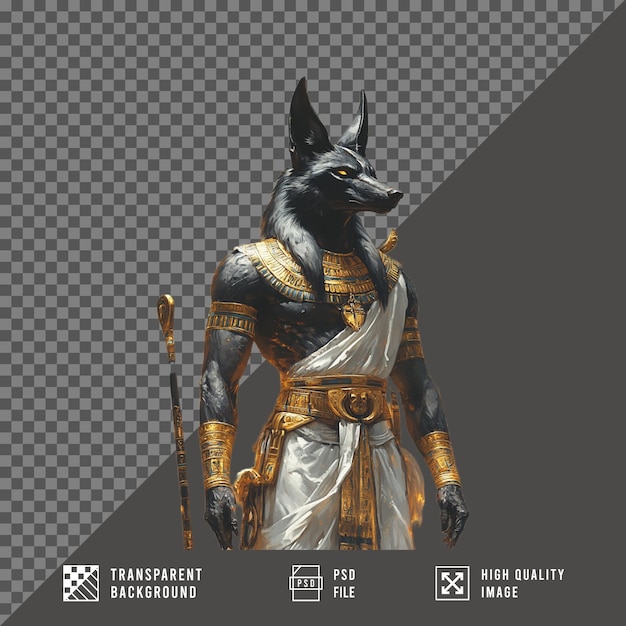anubis en un fondo transparente
