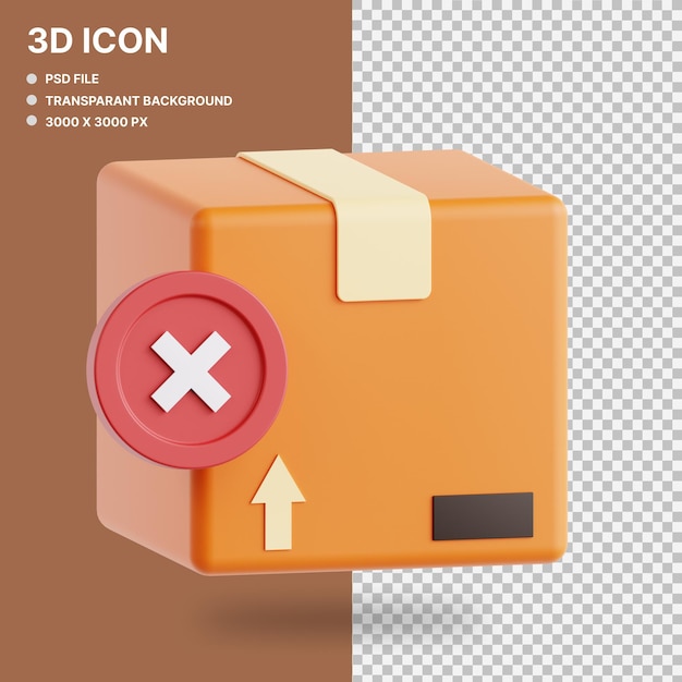 PSD anular el pedido ilustración 3d