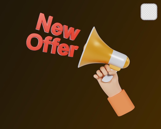 Anuncie la nueva oferta de Megaphone Ilustración en 3D