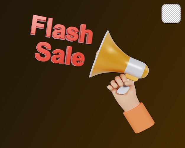 Anuncie la venta instantánea de la ilustración 3D de Megaphone