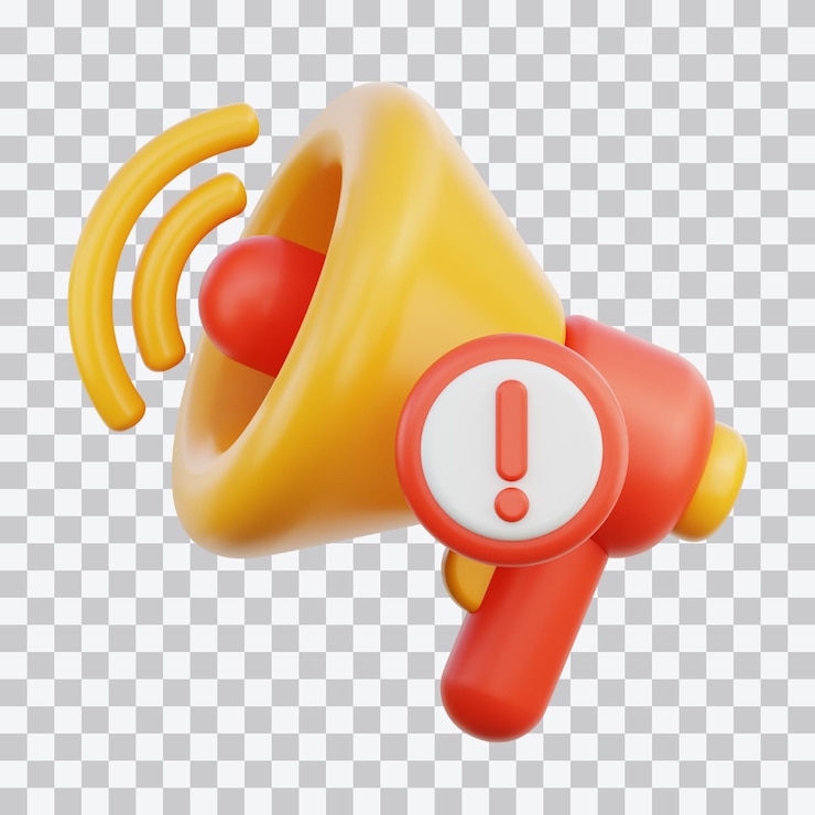PSD anúncio alerta ilustração 3d
