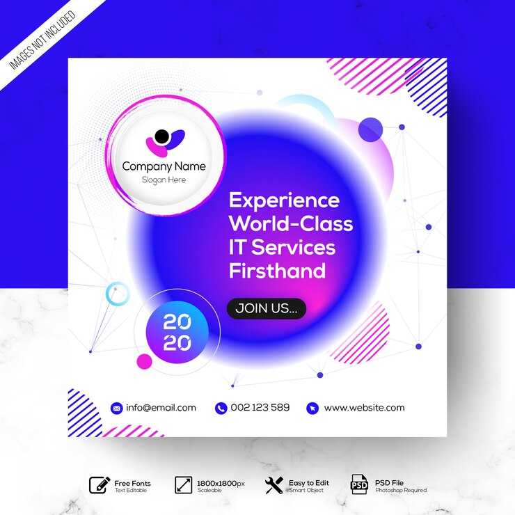 Anuncio de banner cuadrado de tecnología