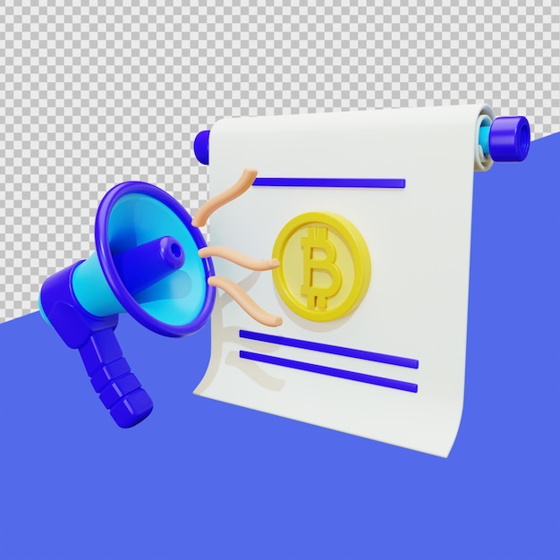 PSD anúncio de bitcoin ilustrações de bitcoin 3d