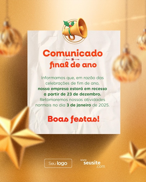 anúncio de Natal nas redes sociais