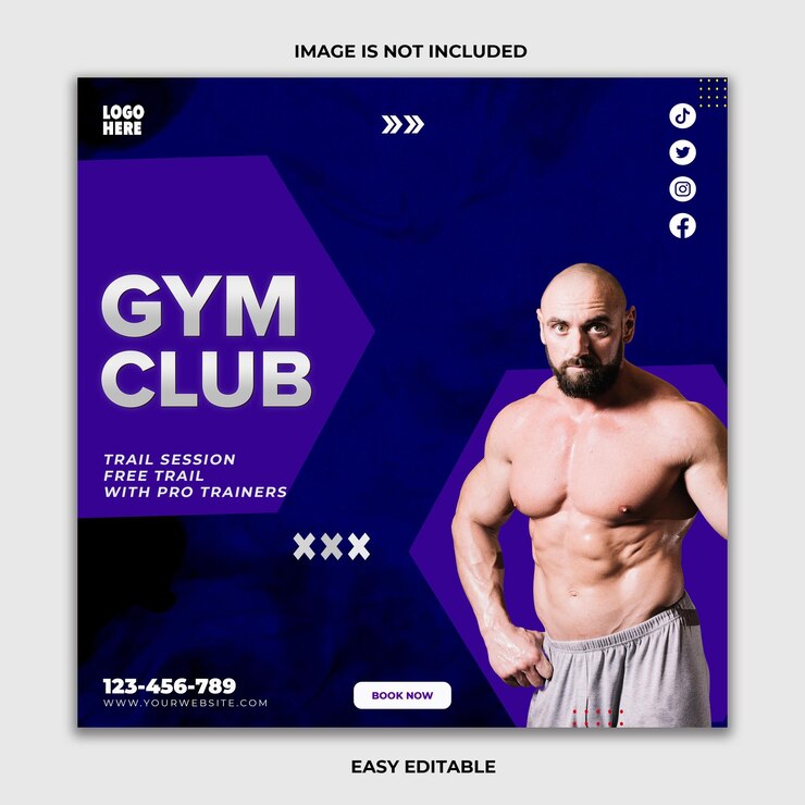 Anúncio do clube de ginástica para treinadores de treino e profissionais