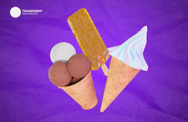PSD un anuncio de la empresa de helados en el centro de la imagen.