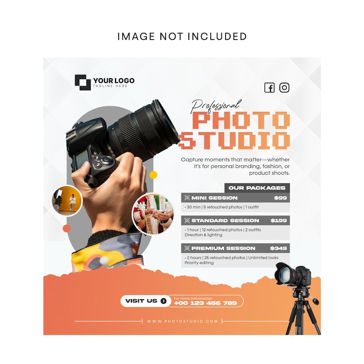 PSD anuncio de un estudio fotográfico profesional