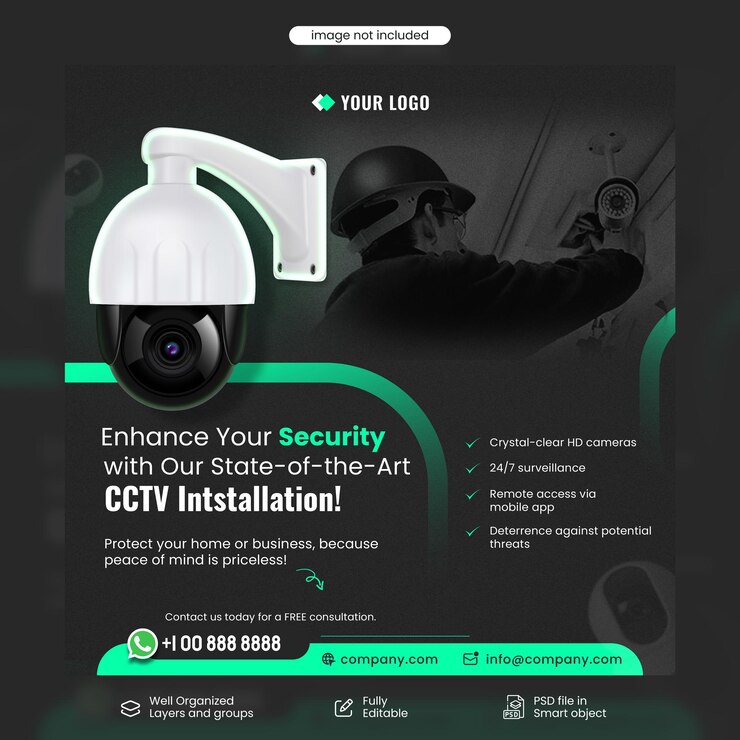 PSD anuncio de la instalación de un sistema de seguridad de cctv
