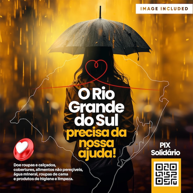 PSD anúncio nas redes sociais rio grande do sul precisa da nossa ajuda