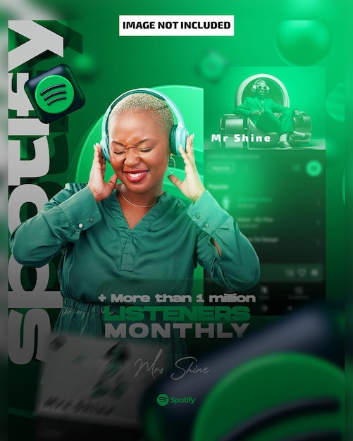 Anuncio de Spotify 1 millón de oyentes mensuales