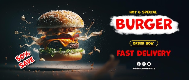 Anuncios de hamburguesas carteles de hamburguesas con delicioso fondo de hamburguesas