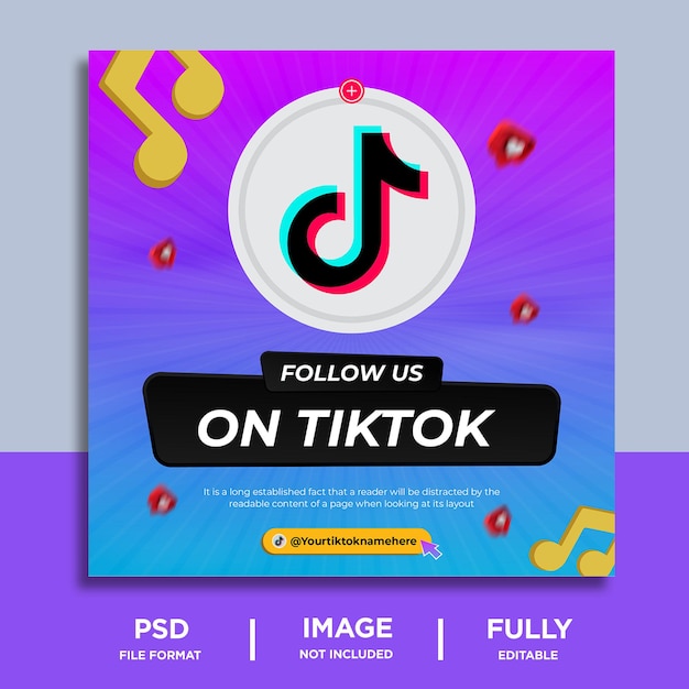 Anúncios promocionais do tiktok mídias sociais ou design de postagem no instagram modelo premium