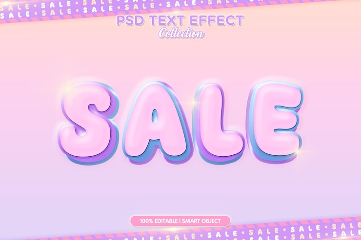 PSD anuncios de venta texto plantilla ffect