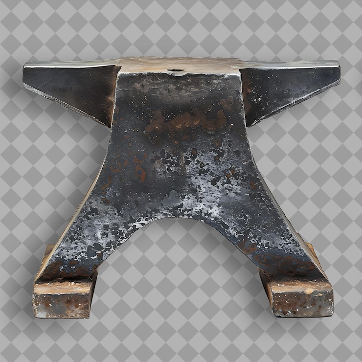 PSD anvil con cuerpo de acero negro una herramienta utilizada para dar forma al metal por un objeto aislado sobre un fondo limpio