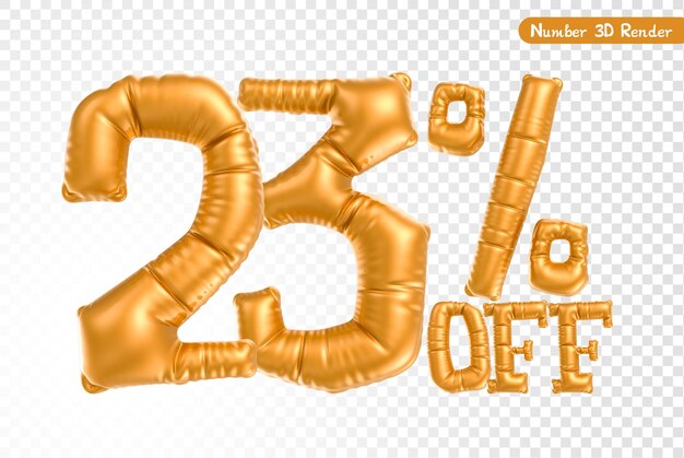 Anzahl Gold 3D-Rendering