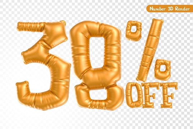 Anzahl Gold 3D-Rendering