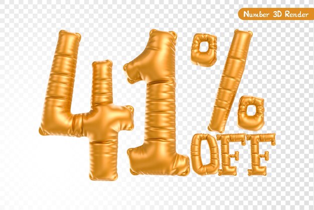 Anzahl Gold 3D-Rendering