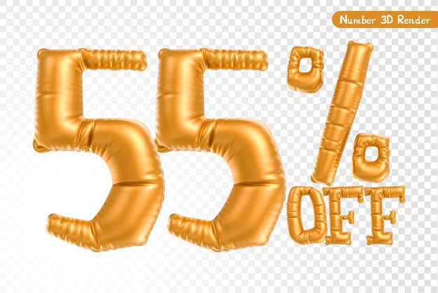 Anzahl Gold 3D-Rendering