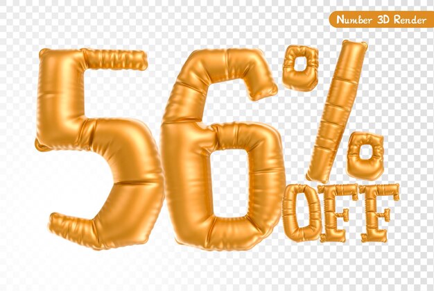 Anzahl Gold 3D-Rendering