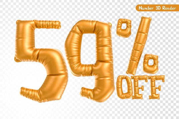 Anzahl Gold 3D-Rendering