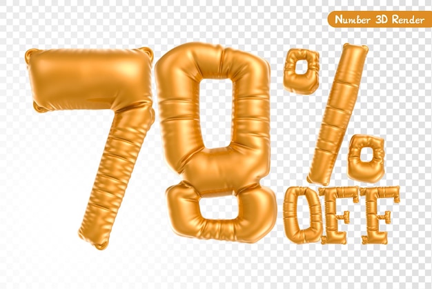 Anzahl Gold 3D-Rendering