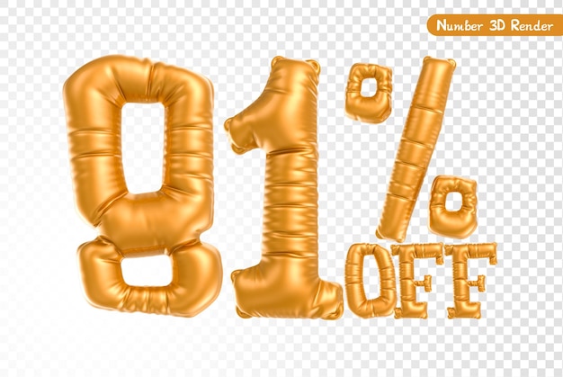Anzahl Gold 3D-Rendering
