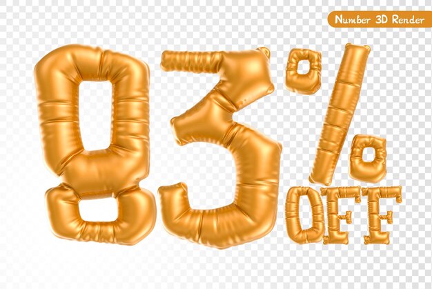 Anzahl Gold 3D-Rendering