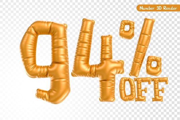 Anzahl Gold 3D-Rendering