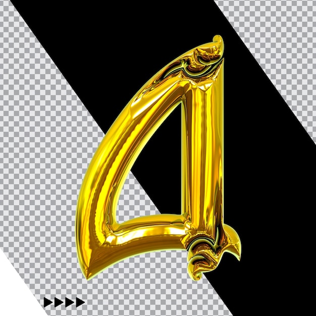 Anzahl gold 3d-rendering