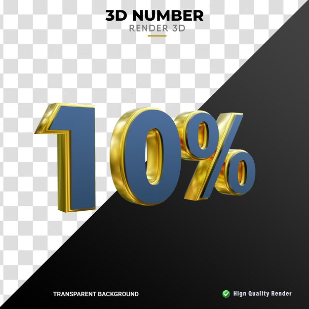 Anzahl Prozent 3D-Feingold-Textur realistisch rendern