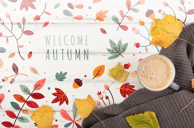Anzeigen für die Herbstsaison mit Begrüßung