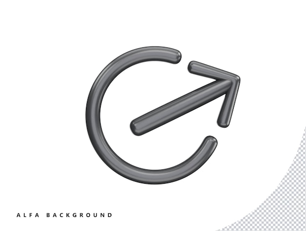 apagado con icono de vector 3d estilo minimalista de dibujos animados