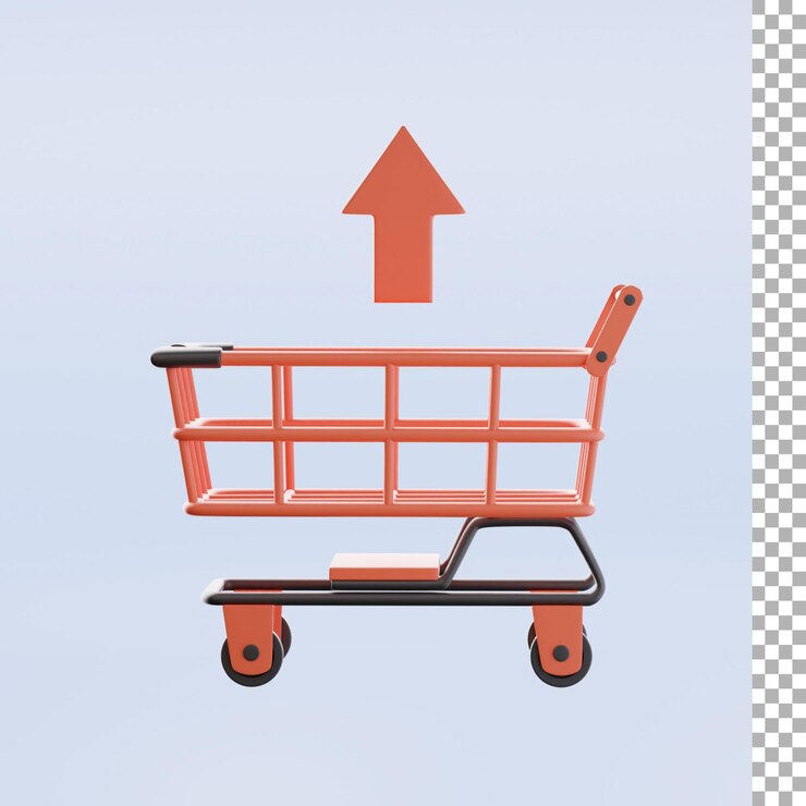 PSD apagar carrito de compras 3d render