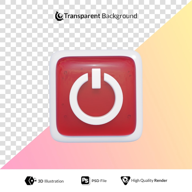 PSD apagar el icono del teléfono inteligente ilustración 3d