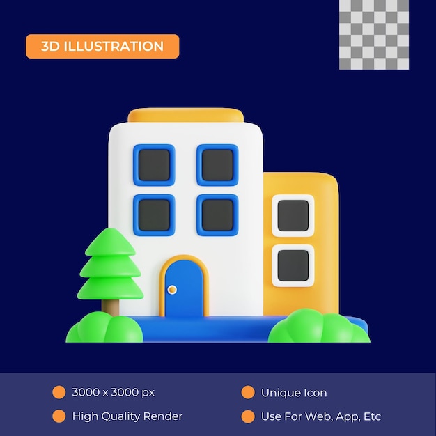 apartamento 3d ilustración