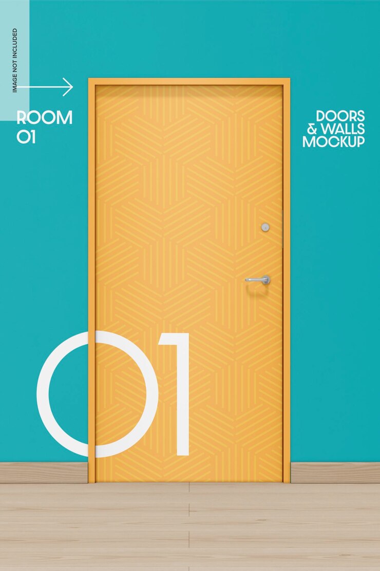 PSD apartment hall mockup front view