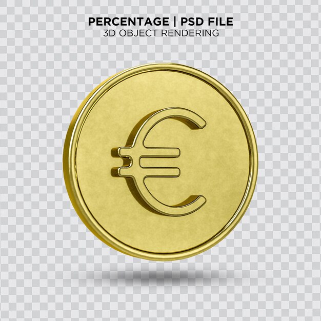 PSD apilamiento y caída de monedas de oro de monedas de euro 3d para ahorro de crecimiento y negocios