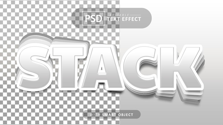 PSD apilar efecto de texto 3d editable